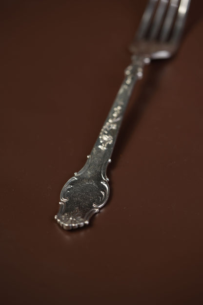 Antique French Silver-Plated Spoon & Fork Set, 12 Pieces