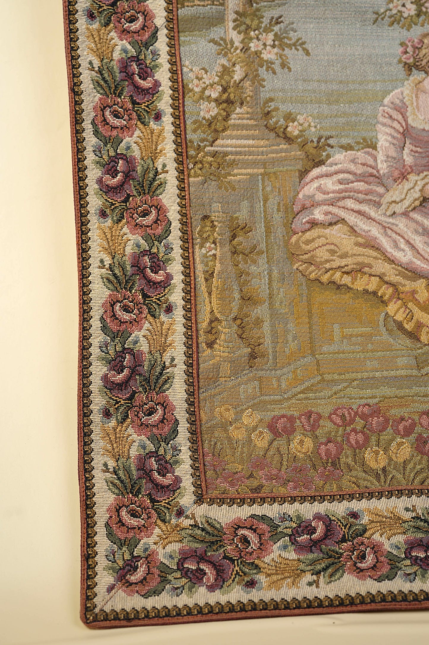 Antique Italian “Dame e Lago” Wall Tapestry