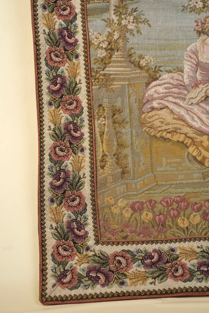 Antique Italian “Dame e Lago” Wall Tapestry