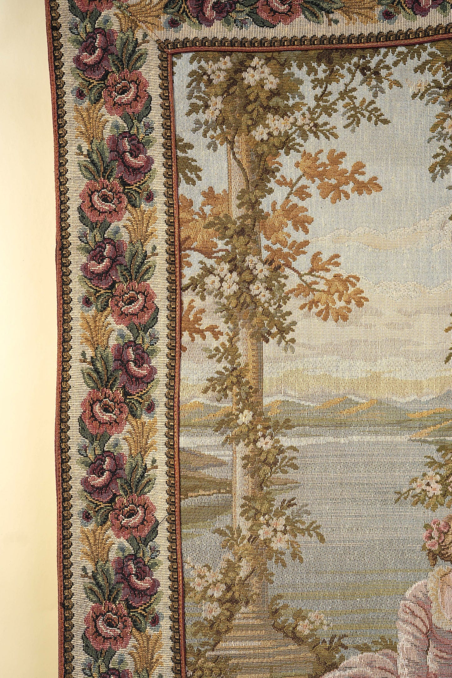 Antique Italian “Dame e Lago” Wall Tapestry