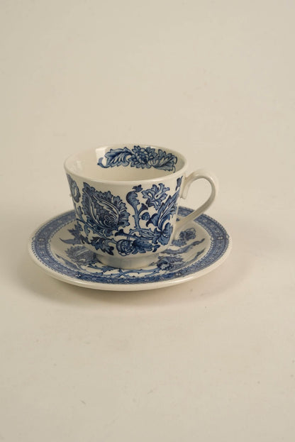 Vintage Ridgway "Jacobean" 14-Piece Ironstone Tea Set, England, c. 1960s