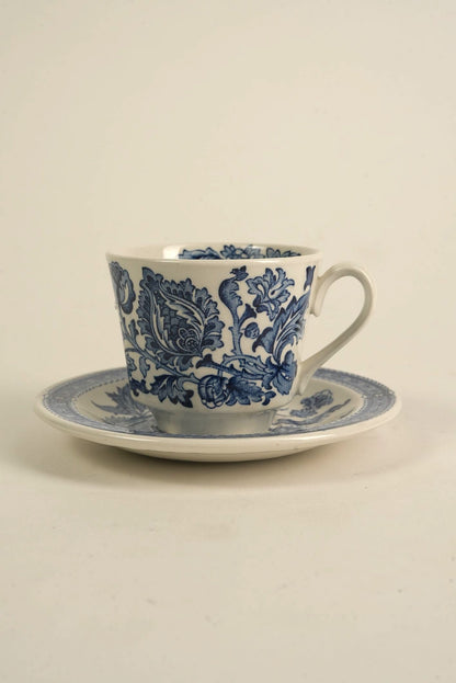 Vintage Ridgway "Jacobean" 14-Piece Ironstone Tea Set, England, c. 1960s