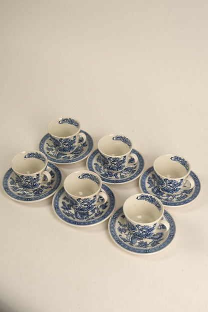 Vintage Ridgway "Jacobean" 14-Piece Ironstone Tea Set, England, c. 1960s