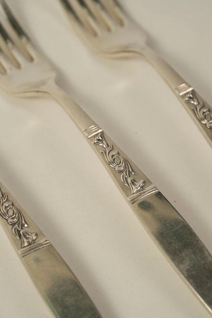 Set of 6 |  Silver-Plated Forks with Detailing