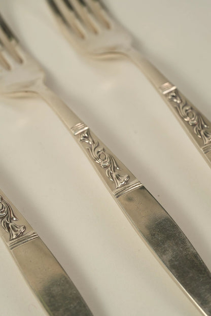 Set of 6 |  Silver-Plated Forks with Detailing