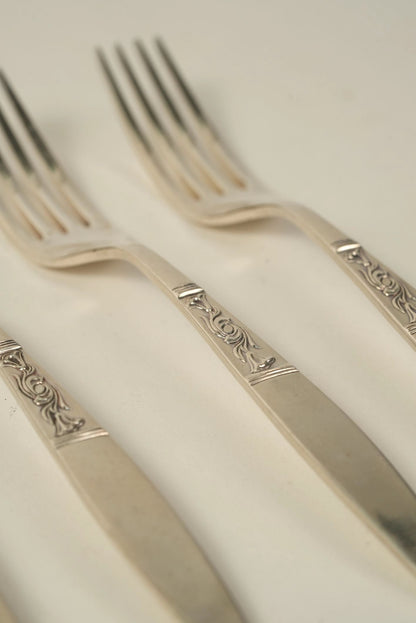 Set of 6 |  Silver-Plated Forks with Detailing