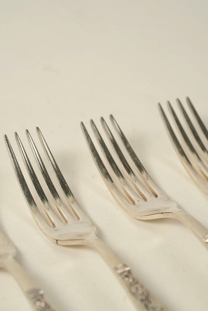 Set of 6 |  Silver-Plated Forks with Detailing