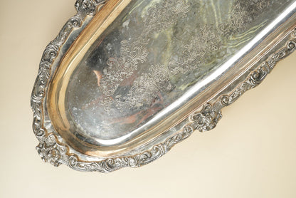 Ornate Silver-Plated Engraved Tray