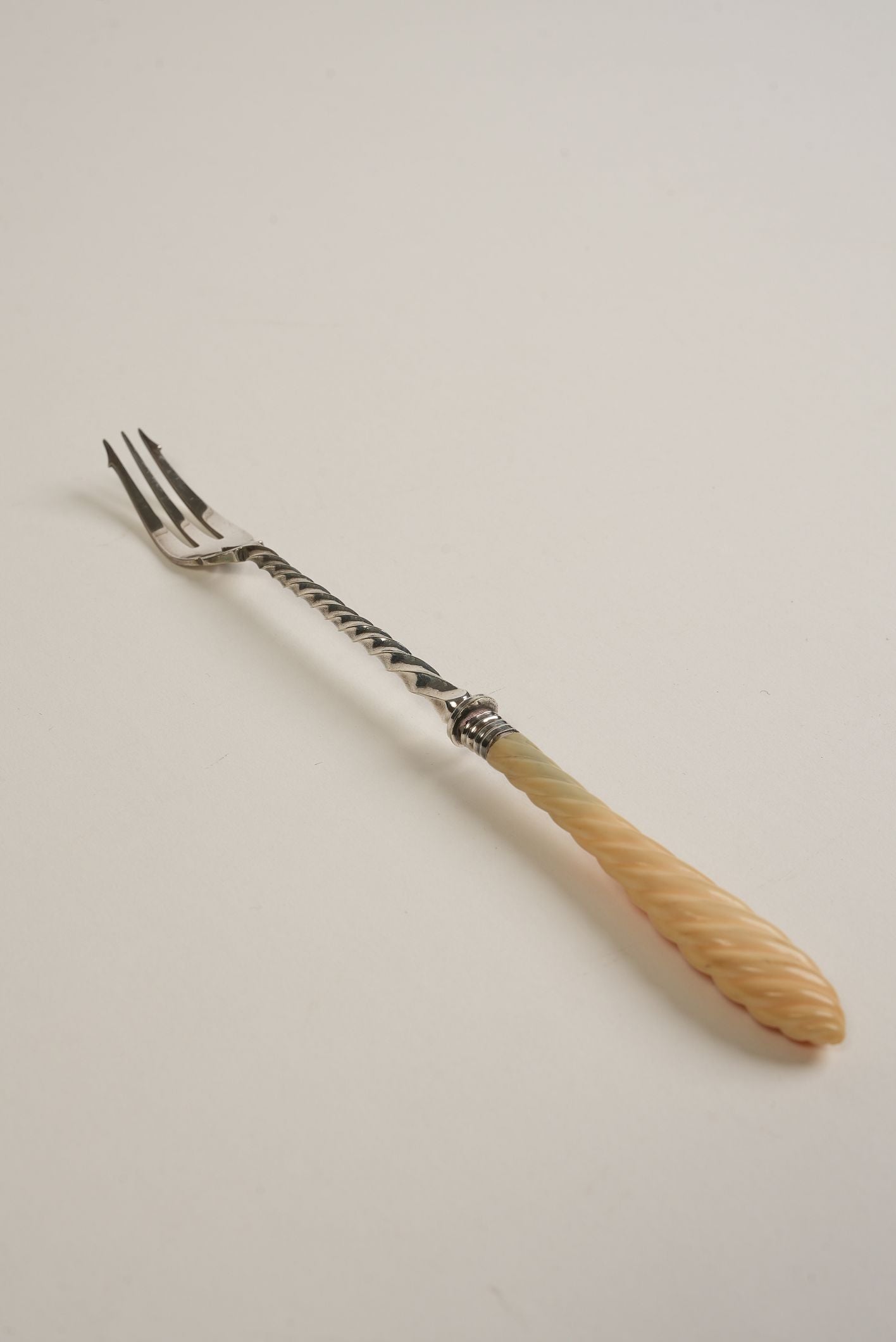 Antique Solid Silver Serving Fork