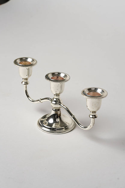 Vintage Three-Arm Silver-Plated Candelabra