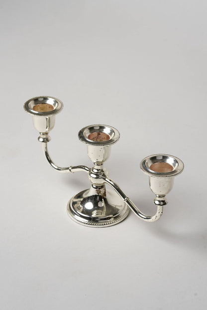 Vintage Three-Arm Silver-Plated Candelabra