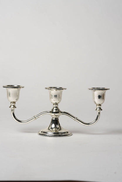 Vintage Three-Arm Silver-Plated Candelabra