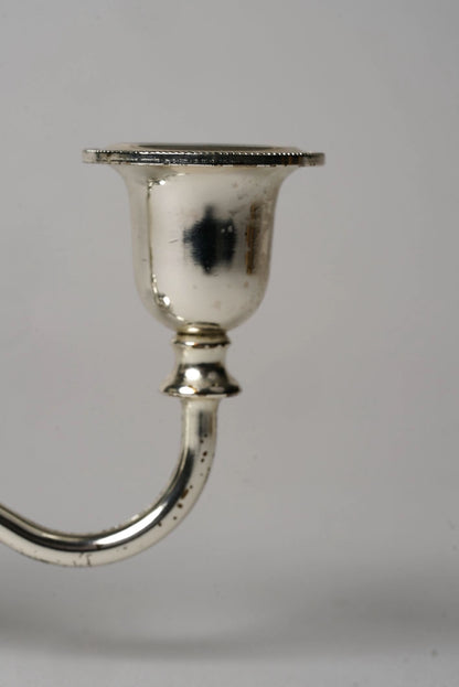 Vintage Three-Arm Silver-Plated Candelabra