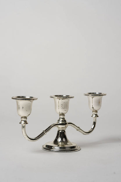 Vintage Three-Arm Silver-Plated Candelabra