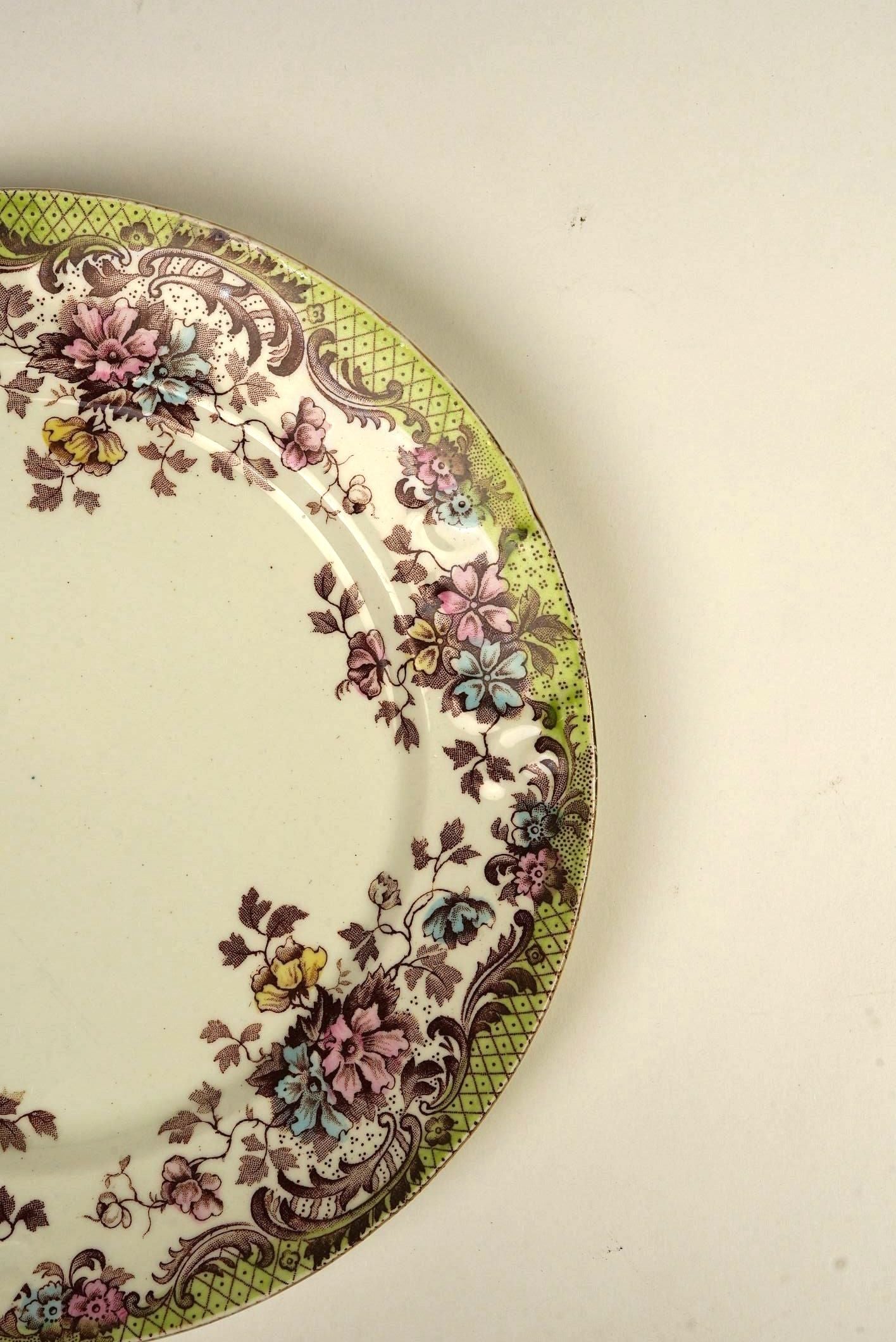 Set of 5 | Antique William Northwood “Maine” Pattern Lunch Plates