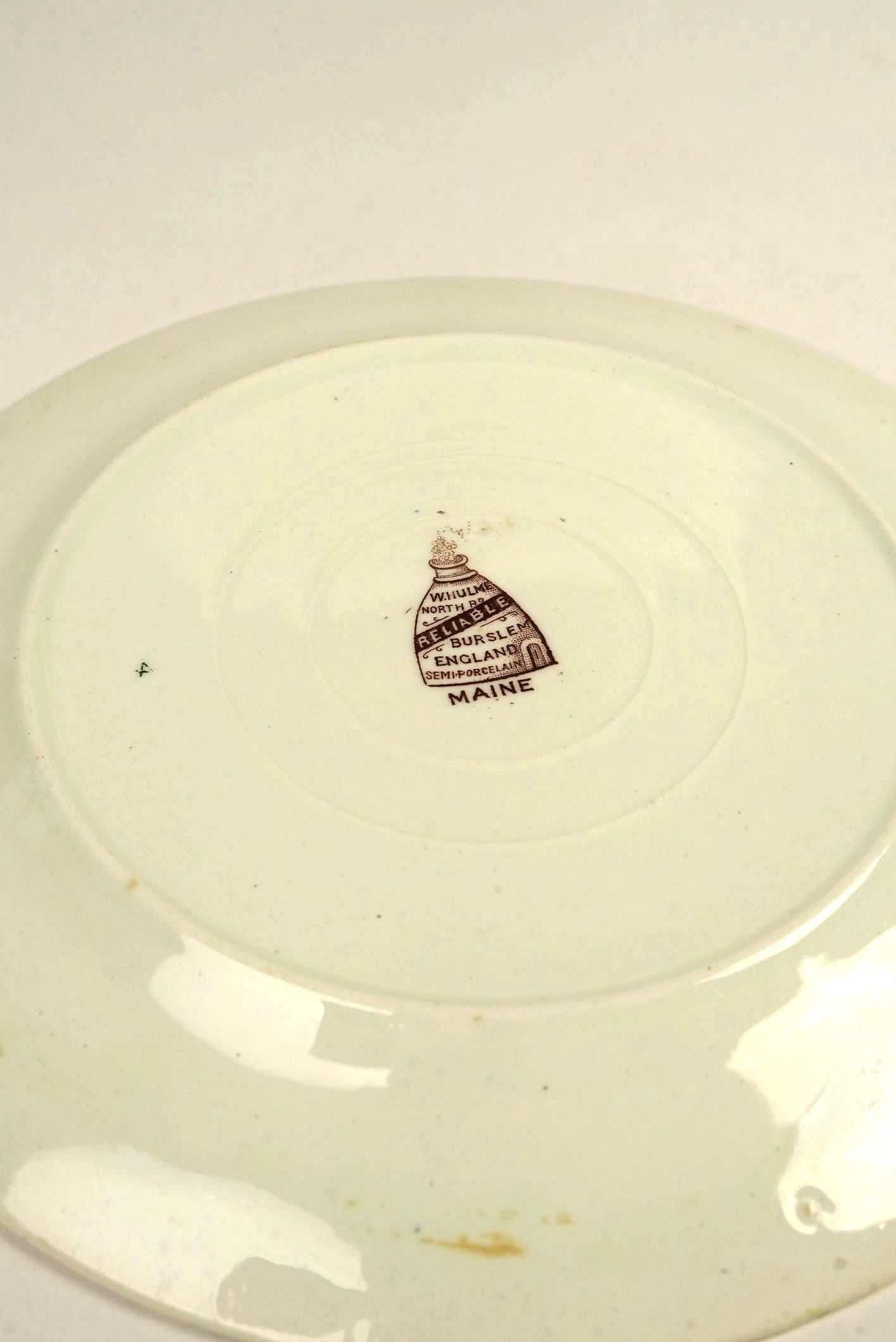 Set of 5 | Antique William Northwood “Maine” Pattern Lunch Plates