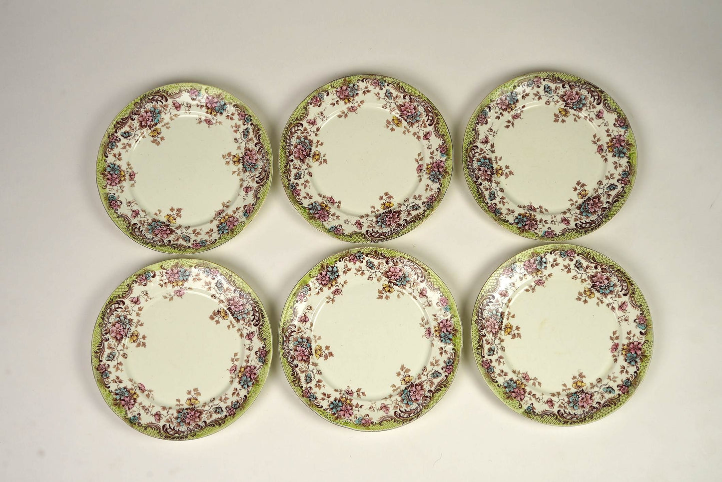 Set of 5 | Antique William Northwood “Maine” Pattern Lunch Plates