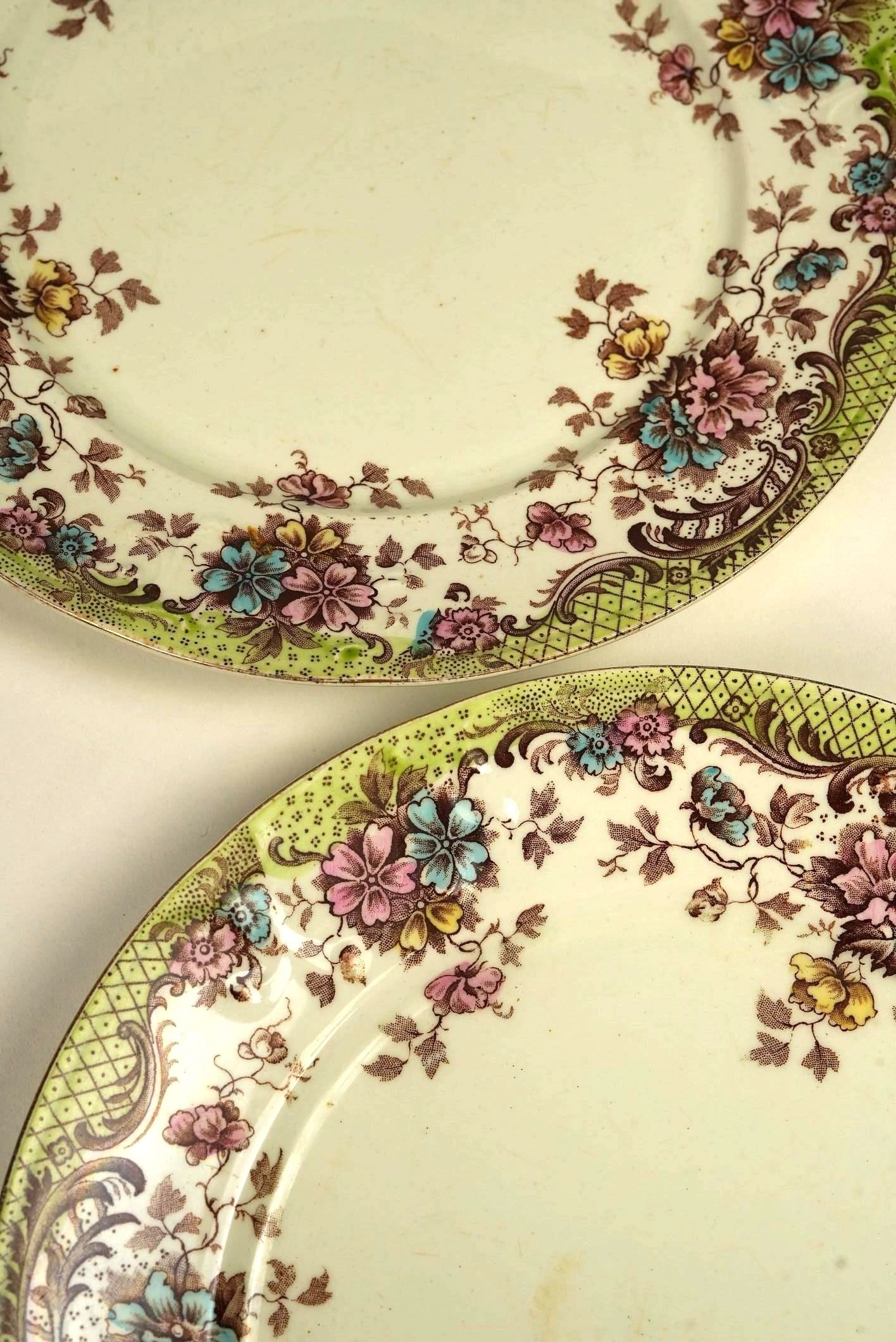 Set of 5 | Antique William Northwood “Maine” Pattern Lunch Plates