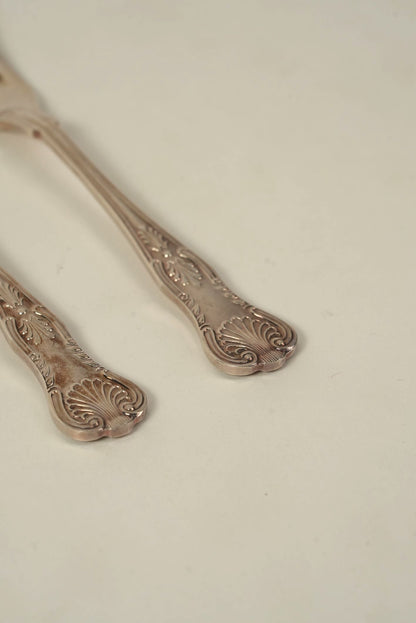 Set of 6 | Silver-Plated Fish Forks With Ornate Handles