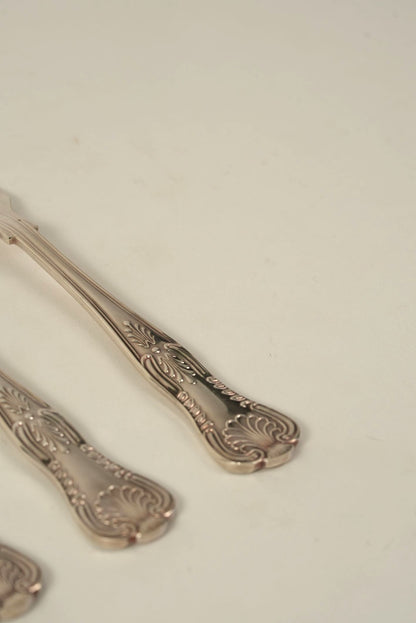 Set of 6 | Silver-Plated Fish Forks With Ornate Handles