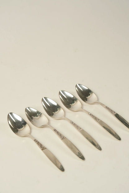 Set of 5 Antique Silver-Plated Spoons
