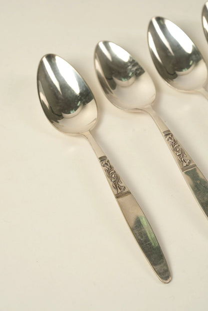 Set of 5 Antique Silver-Plated Spoons