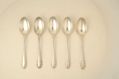 Set of 5 Antique Silver-Plated Teaspoons
