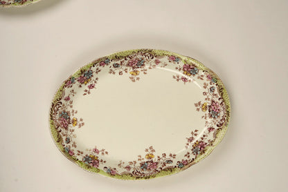 Antique William Northwood “Maine” Pattern Floral Platters | Set of 3