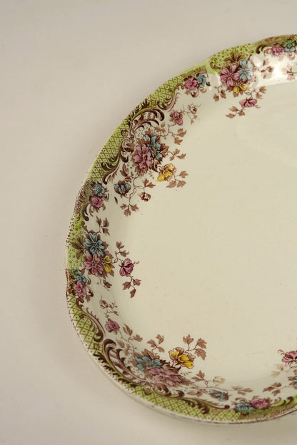 Antique William Northwood “Maine” Pattern Floral Platters | Set of 3