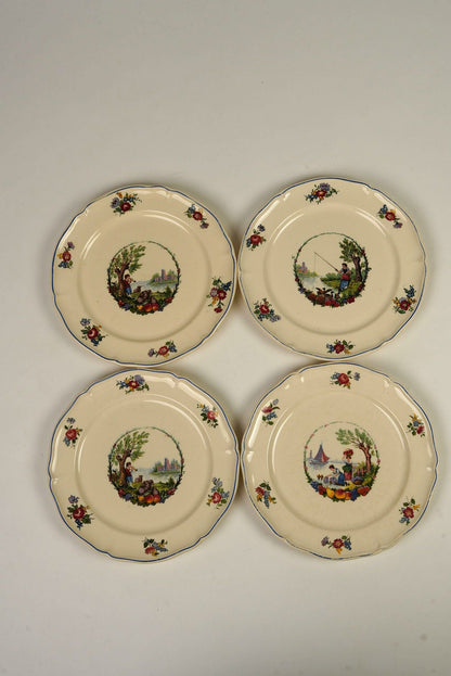 Antoine Watteau Inspired Pastoral Plates | Set of 4
