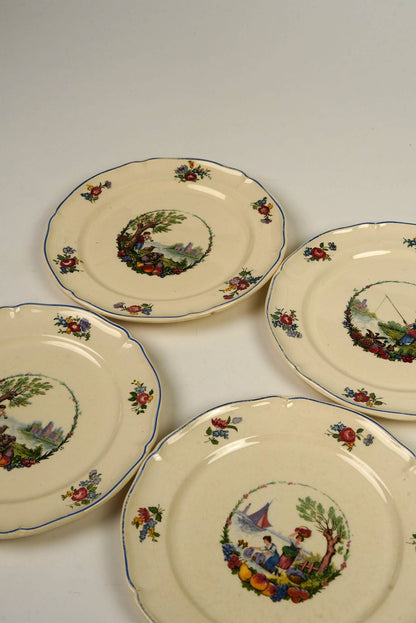 Antoine Watteau Inspired Pastoral Plates | Set of 4