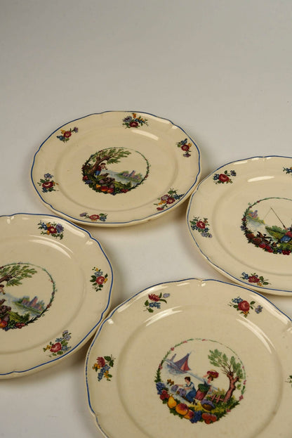 Antoine Watteau Inspired Pastoral Plates | Set of 4