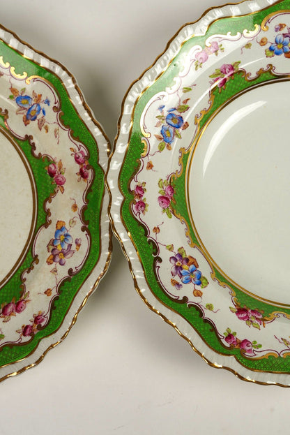 Ashworth Bros Hand-Painted Plates with Gilded Detail | Set of 2