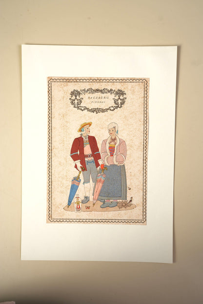 Austrian Folk Costume Print