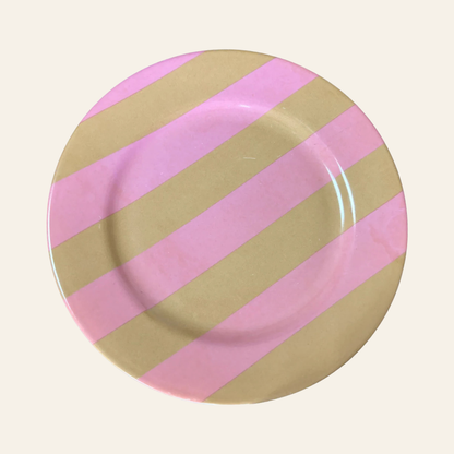 Pink & Orange Striped Plate | Set of 2