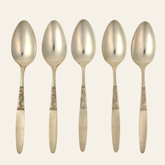 Set of 5 Antique Silver-Plated Spoons
