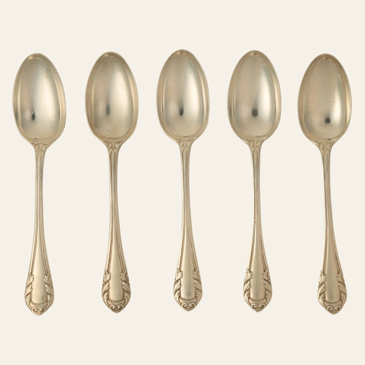 Set of 5 Antique Silver-Plated Teaspoons