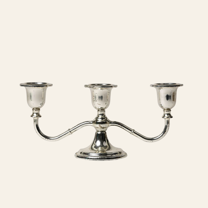 Vintage Three-Arm Silver-Plated Candelabra