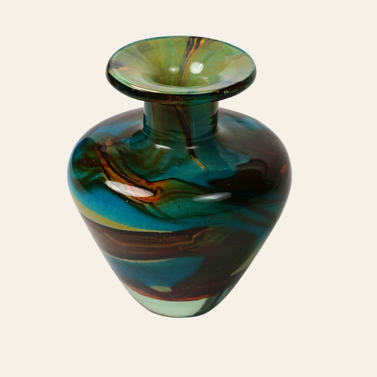 Hand-Blown Art Glass Vase