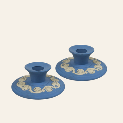 Set of 2 | Wedgwood Jasperware Candle Holders