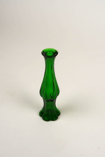 Vintage Avon Green Glass Perfume Bottle, Bud Vase Form