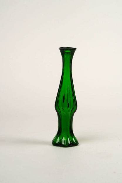 Vintage Avon Green Glass Perfume Bottle, Bud Vase Form