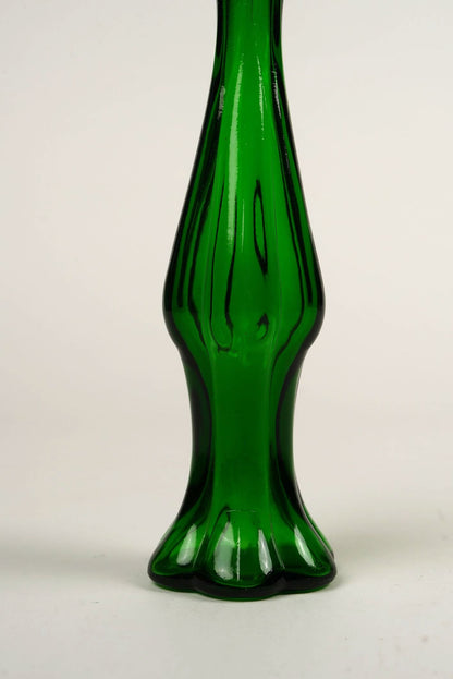 Vintage Avon Green Glass Perfume Bottle, Bud Vase Form