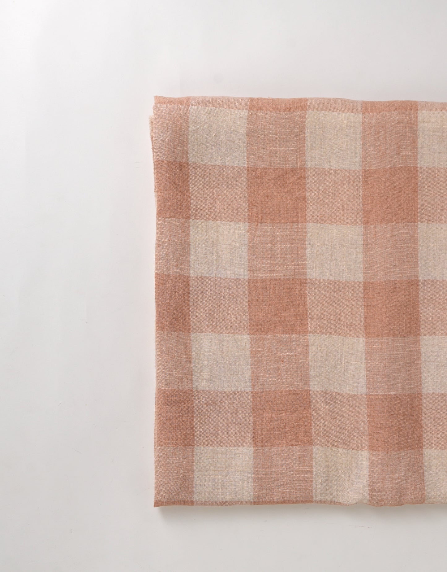 Peach & Off White Checkered Table Cover