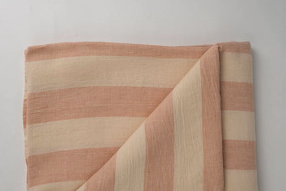 Beige & White Stripe Linen Table Cover