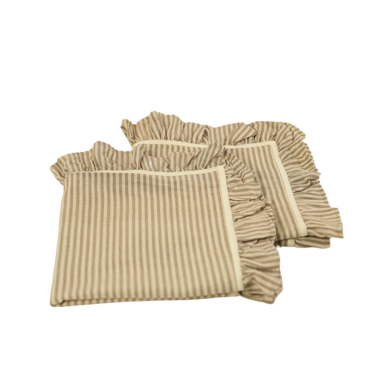 Beige & White Stripe Napkins | Set of 2