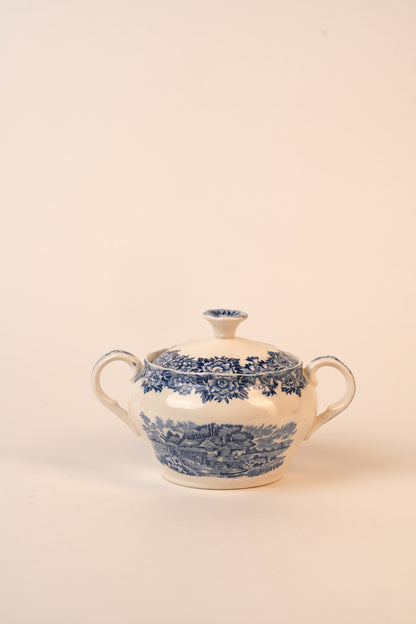 Blue & White Vintage Sugar Bowl