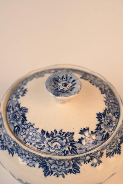 Blue & White Vintage Sugar Bowl