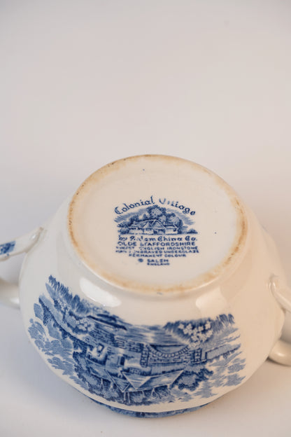 Blue & White Vintage Sugar Bowl