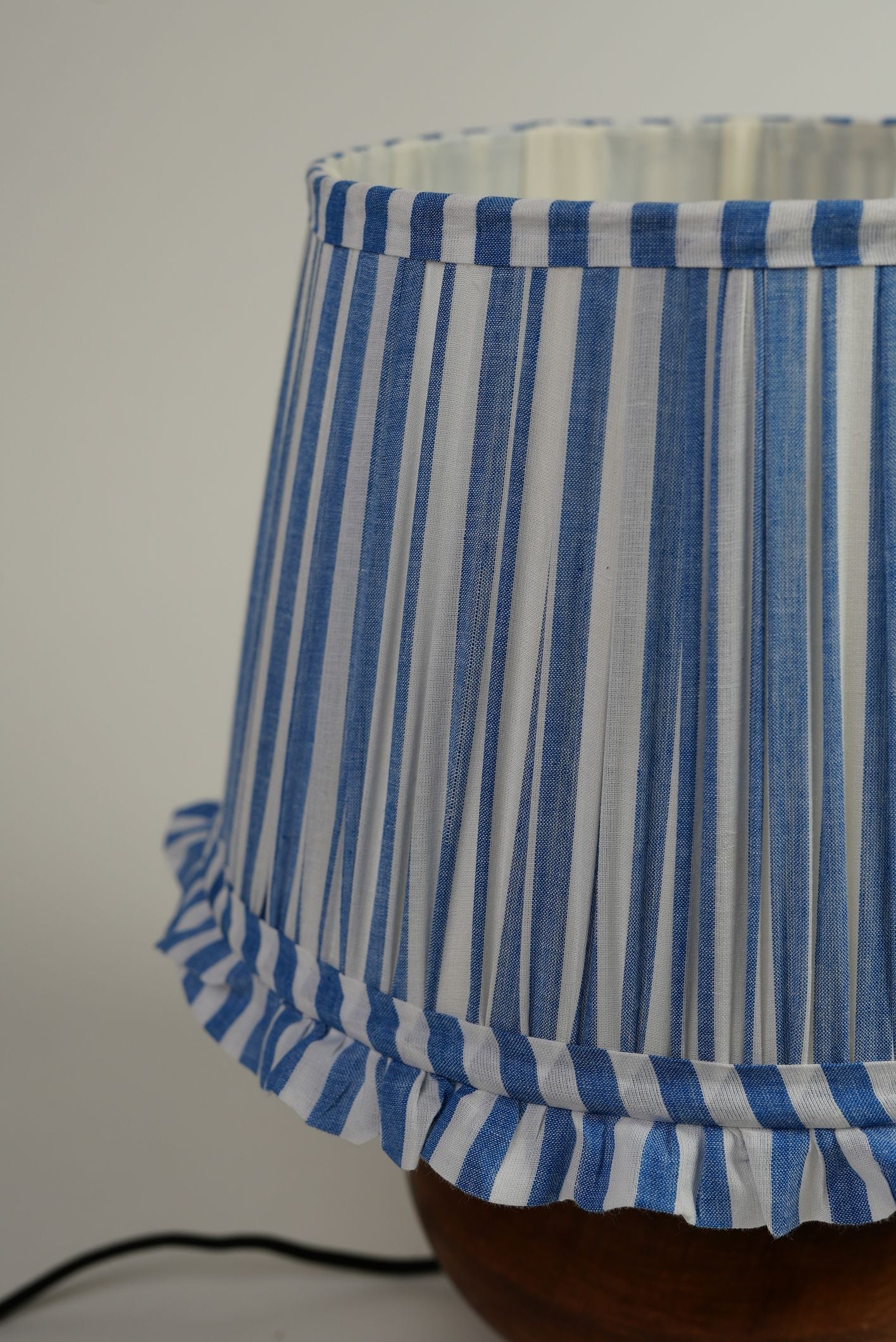 Blue Stripe & Frill Lampshade